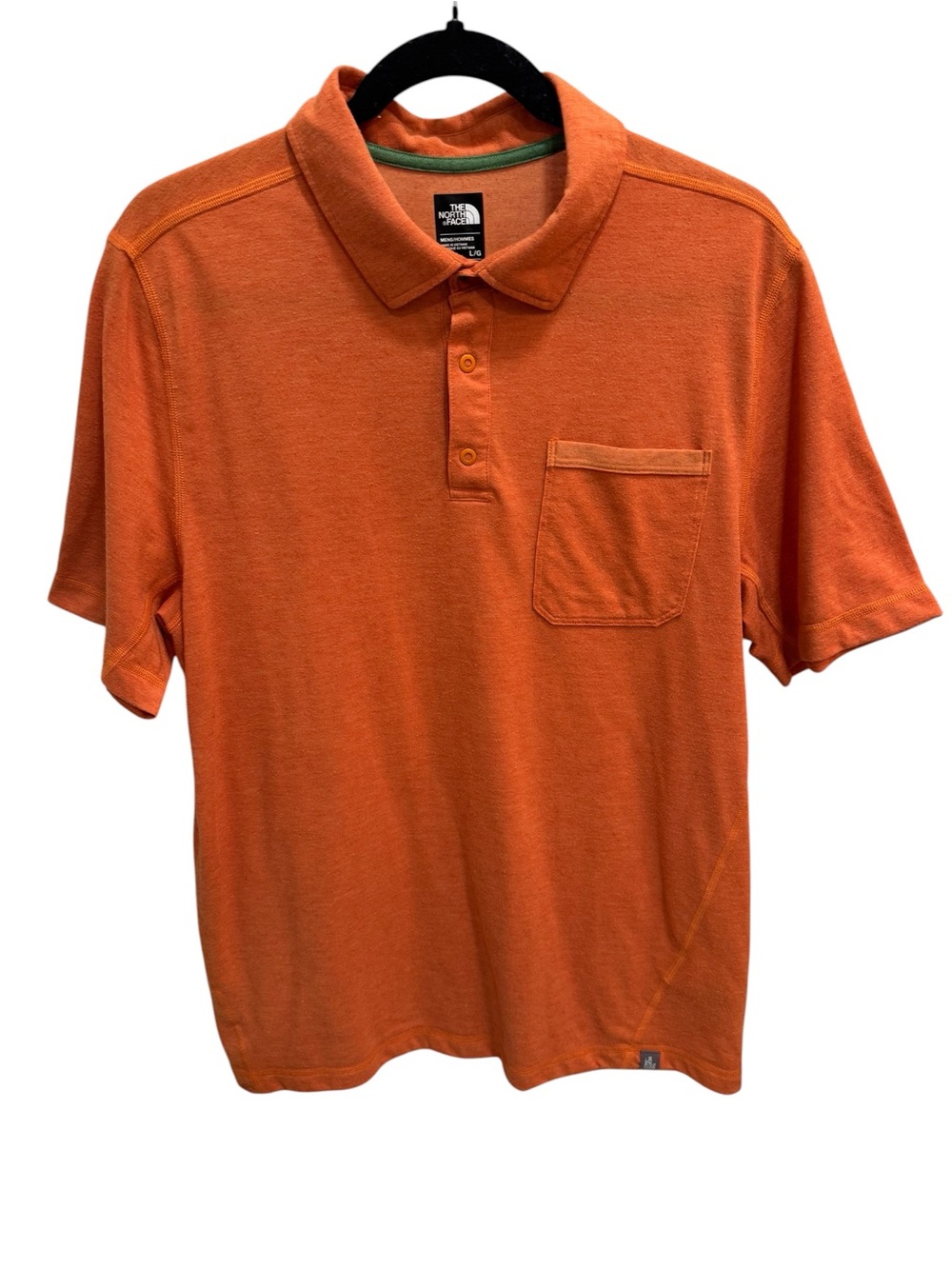 The North Face Polo Shirt Mens Large Orange FlashDry-XD Performance Golf Hiking